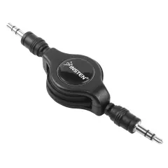 3.5mm Male To Male Audio Cable by Insten 3.5mm Retractable Audio Cable Aux Auxiliary Stereo Cord M/M for Apple iPad Mini 5 iPad Air 2019 iPod Touch 6th Gen Nano Classic MP3 MP4 Player CAR Music Audio Black