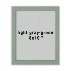 8x10" Light Gray-Green Frame with Plastic Front Protection Suitable for Hanging or Standing, Compatible with ALFTA Adhesive Hook