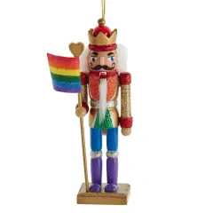 6" Gay Pride Nutcracker Ornament &ndash; Colorful Wooden Christmas Decoration