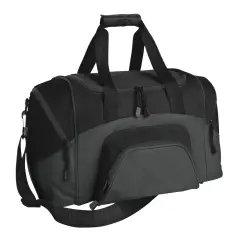 Port Authority&reg; Small Colorblock Sport Duffel Black/Dk Char