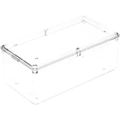 Pioneer Plastics 155C Clear Rectangular Plastic Container, 4.3125" W x 2.25" D x 1.75" H