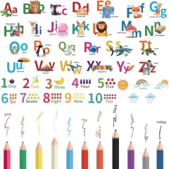 Animal Alphabet Colour Decals Stickers Educational