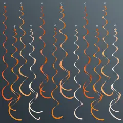 36Pcs Orange Hanging Swirl Decorations Ombre Orange Felt