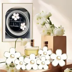 6Pcs Daisy Car Air Vent Clips Cute Flower Outlet Decorations White
