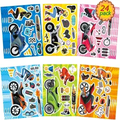 24 Sheets Make Your Own Motorcycle Stickers