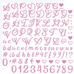 820 Pcs 10 Sheets Graduation Stickers Vinyl Gold Alphanumeric Stickers (Pink,1inch)