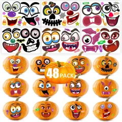 48Packs Pumpkin Stickers Decorating Kit