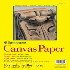 Strathmore 300 Series Canvas Paper Pad 9"X12"-10 Sheets, Glue Bound