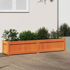 vidaXL Garden Planter Wax Brown 59.1"x12.2"x12.2" Solid Wood Pine