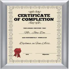 Certificate Frame 8.5x11 Inches, Silver 1 Inch Aluminum Profile, Front-Loading Snap Frame, Wall Mounting, Sleek Series