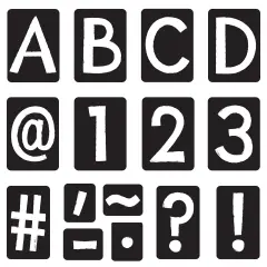 Black 4in Tiles Uppercase Letters
