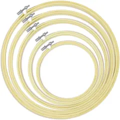 5 Pieces Embroidery Hoops 5 inch to 10 inch,Round Bamboo Adjustable Frame Circle