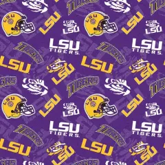 Licensed NCAA Louisiana State Tone on Tone LSU-1178 Cotton Fabric by the Yard