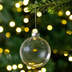 Northlight Transparent Glass Christmas Ball Ornaments - 3.25" (80mm) - Clear - 6ct