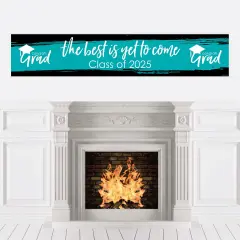 Big Dot of Happiness Teal 2025 Graduation Party Decorations Party Banner