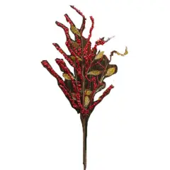 Red Glitter Bud Spray