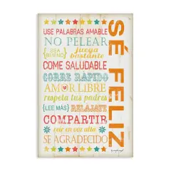 Stupell Industries Frases para Ser Feliz Canvas Wall Art