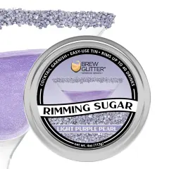 Brew Glitter - Light Purple Rimming Sugar (4oz, 1x Bar Tin) Cocktail Garnish for Mixed Drinks & Refreshments