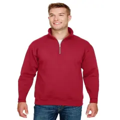 Bayside&reg; Unisex USA Made Quarter-Zip Pullover Sweatshirt CARDINAL