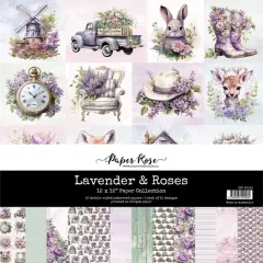 Paper Rose Lavender & Roses 12x12 Paper Collection 32163