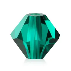 Preciosa 6mm Czech Crystals Bicone Rondelle Beads, 36pcs Emerald