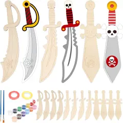 12 Pack Pirates Craft for Kids Make You Own Pirates Wooden Swords