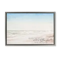 Stupell Industries Mightier Than the Waves Phrase Floating Frame By Kim Allen