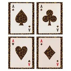 Stupell Industries Leopard Pattern Ace Cards 4pc Canvas Set By Lil' Rue