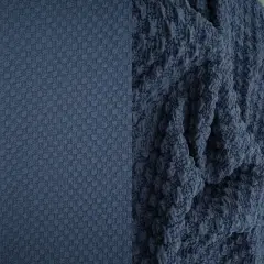 1 Yard Cauliflower Jacquard Knit Fabric, 59/60&Prime; Wide Polyester Spandex Blend DENIM VINTAGE