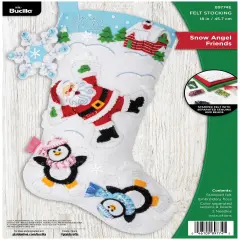 Bucilla Felt Stocking Applique Kit 18" Long-Snow Angel Friends