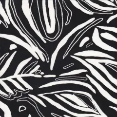1 Yard DTY Leaf Print Fabric 180 GSM Polyester Spandex Blend 58/60" Width BLACK