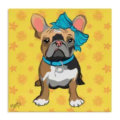 Stupell Industries Fashionista Puppy over Flowers Canvas By Elizabeth Medley