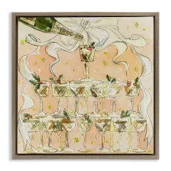 Stupell Industries Pouring Champagne Seasonal Cocktails Floating Frame By Melissa Wang