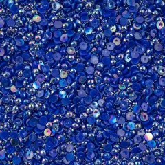 Crystal Lane DIY SS12(3mm) Plastic Pearl Flatback Rhinestones, 1850pcs Dark Blue AB
