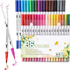 36 Brush Markers for Adult Coloring Books