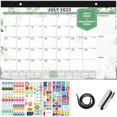 2025-2026 Magnetic Desk Calendar Planner - 17" X 12" - Plant