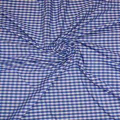 1 Yard Royal Blue Micro Gingham Poly Cotton Fabric 1/8 Inch Checkered Non-Stretch 58/59 Inch Width