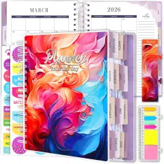 Academic Planner 2025-2026 - 8.5" x 9.8" - 2025 Colorful World