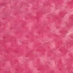 1 Yard Fuchsia Minky Rosebud Fabric 58/60" Width Rose Swirl Texture