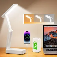 Rechargeable Lamps Cordless Lamps,6000mAh Small Battery Operated Lamp,3 Colors+Dimmable Desk Light,Small Desk Lamp with USB Charging Port+Timer,Battery Operated Lights,Wireless Lamp & Portable Light