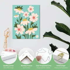 Paint by Numbers for Adults and Kids Ages 8-12 - Easy to Paint by Number for Beginners, Flower Canvas Painting Kits Perfect for Gift Home Wall Decor