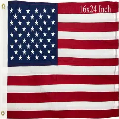 American Flag Small US Flag 16x24 Inch Small American Boat Flag Embroidered Stars Heavy Duty for Outdoor Indoor