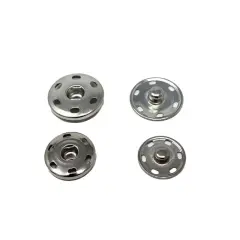 Silver Metal Snaps Sew-On 6 Hole 30L OR 34L