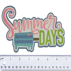 T & H Creations Summer Days Dimensional Layered Glitter Title Sticker