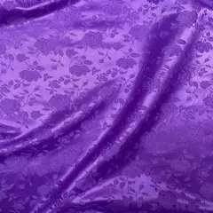 1 Yard Purple Jacquard Satin Reversible Fabric Tablecloth Overlay Curtain Fabric 58/60 Inches Wide