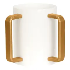 Lucite Wash Cup White with Gold Handles