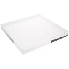 Plymor Clear Polished Acrylic Square Display Block, 1" H x 9" W x 9" D