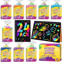 Pack Scratch Rainbow Art Crafts Notebook