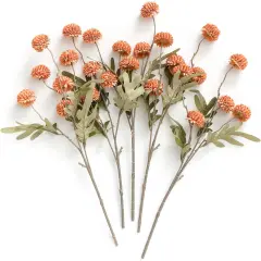Artificial Flower, 5pcs Faux Silk Mini Chrysanth with Stems