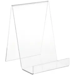 Plymor Clear Acrylic Flat Back Display Easel With 3" Box Ledge, 10" H x 7" W x 8" D